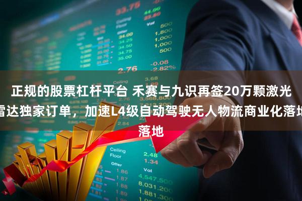 正规的股票杠杆平台 禾赛与九识再签20万颗激光雷达独家订单，加速L4级自动驾驶无人物流商业化落地